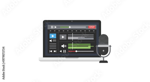 Webcam on a computer screen.