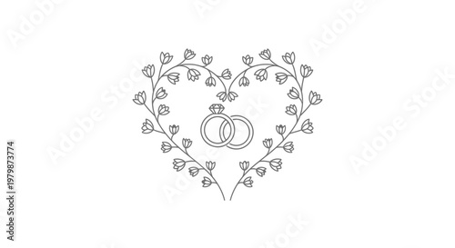 Wedding Rings in Heart Shape Design.