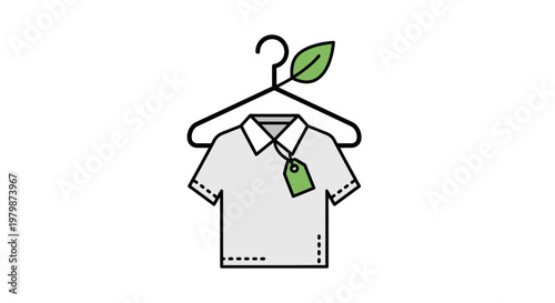 White Polo Shirt on Hanger.