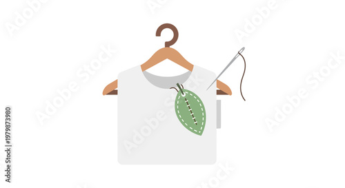 White T Shirt on Hanger.