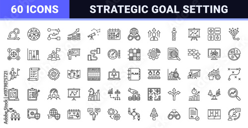 Minimalist Strategy Icons for Business Planning