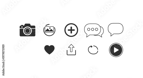 Black and white chat icons.
