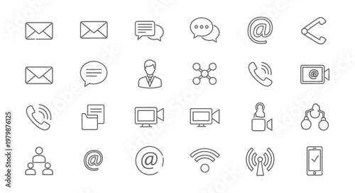 Collection of communication technology icons.