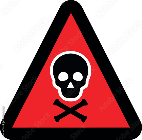 Toxic Hazard Warning Skull Danger Sign