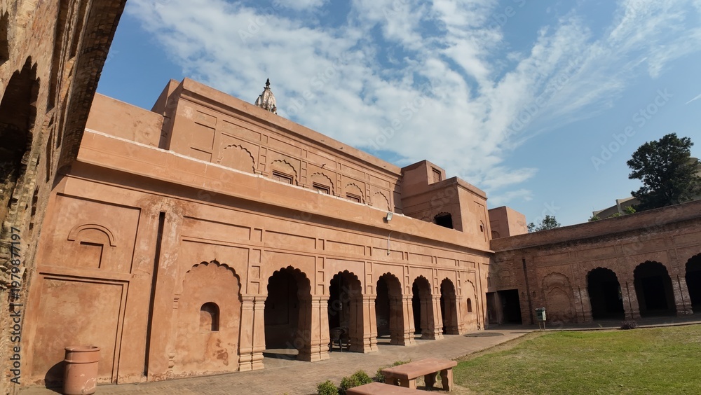 Fototapeta premium Inside the Medieval Heritage Site of Nabha House, kurukshetra , India 