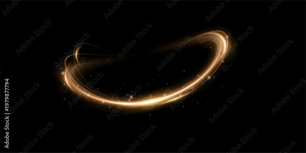 Obraz premium Sparkle, glow, shimmer, twist, magic in a soft golden swirling light PNG overlay