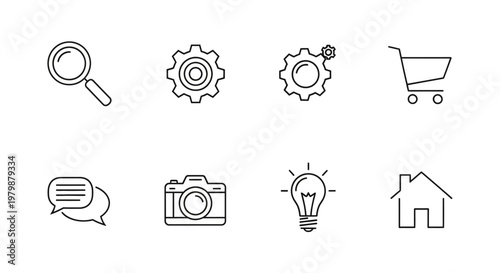 Black line icons on white background.