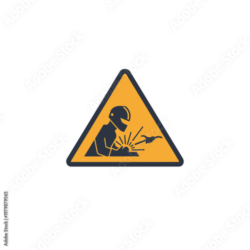 Welding Hazard Warning Sign Icon. EPS Editable. Vector Illustrations.