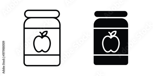 Jam icon. Flat and outline icons. Black icons