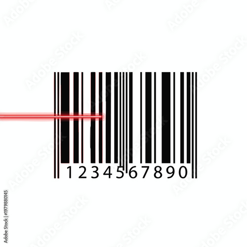 Close up of a Barcode Scanner Reading a Barcode on a Product