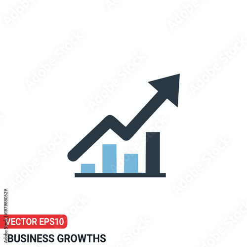 Business Growth Illustration with Increasing Graph and Chart Imagery