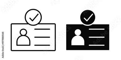 KYC icon. Flat and outline icons. Black icons