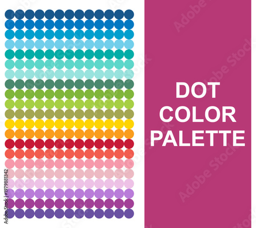 Mega Pantone Color Chart with Geometric Circle Grid - 150+ Gradient Circles Collection