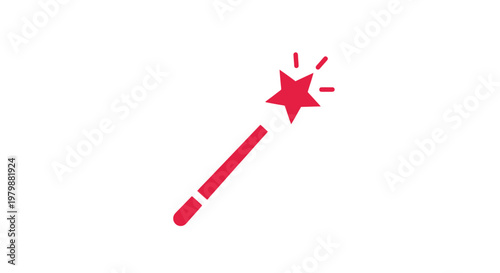 Red magic wand with star tip.