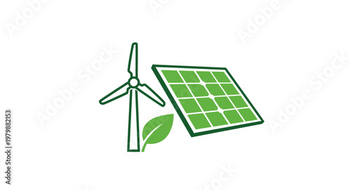 Renewable Energy Solar Panel Wind Turbine.