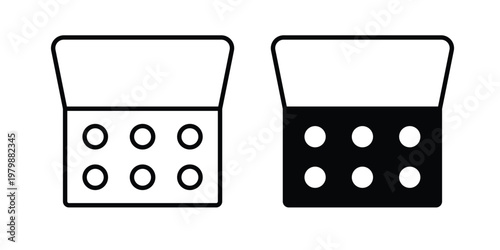 Makeup palette icon. Flat and outline icons. Black icons