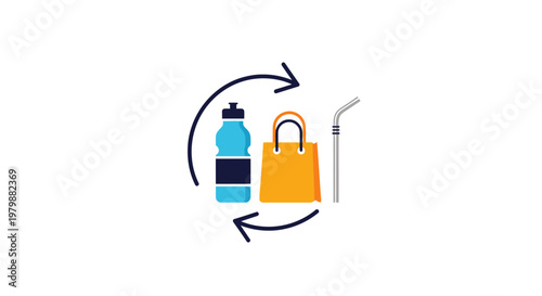 Reusable bag bottle straw recycle.