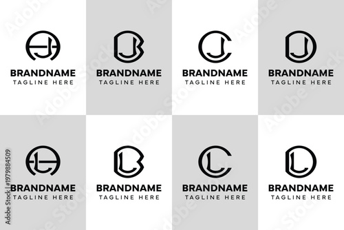 Letters JA JB JC JD LD LB LC LD Monogram Logo Set