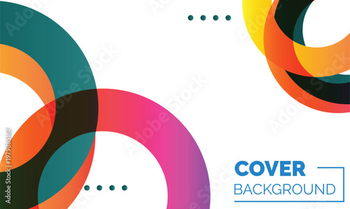 Modern abstract background with colorful overlapping transparent rings vector illustration