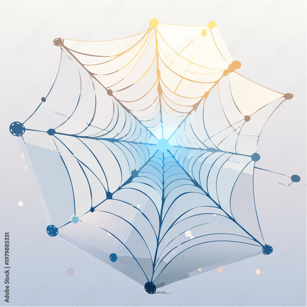 Fototapeta premium Dynamic abstract network web with luminous core, symbolizing connectivity, data flow, and intricate digital systems