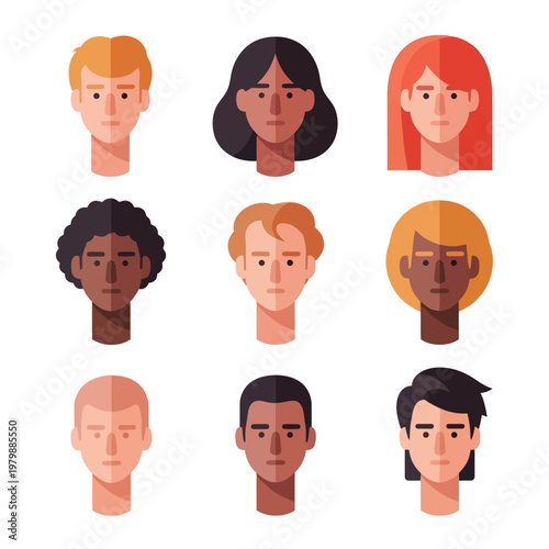 Diverse group of people faces.