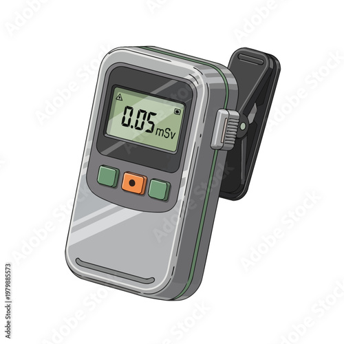 Digital Geiger Counter Radiation Detector with Clip Displaying 0.05 mSv