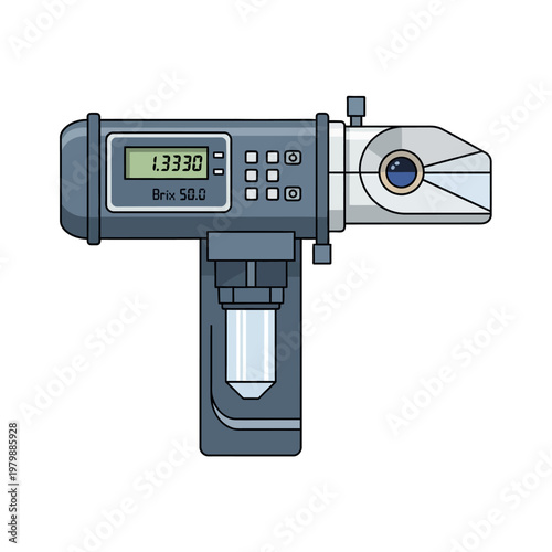 Digital Refractometer for Measuring Sugar Content in Liquids, Food Industry Tool