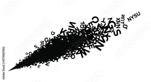 Letters form a dynamic cloud shape that represents the power of communication.