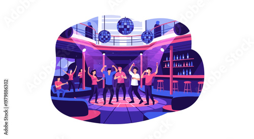 People Dancing in a Nightclub Scene.