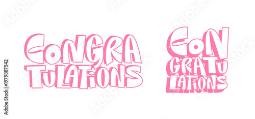 Congratulations funny lettering banner bundle set congrats phrase designed for greeting cards