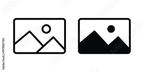 Free Download Picture icon. Flat and outline icons. Black icons - GFXLoad