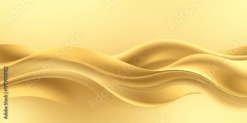 Abstract golden waves of silk and satin create a soft yellow texture with artistic curves and light lines for an elegant orange vector wallpaper backdrop