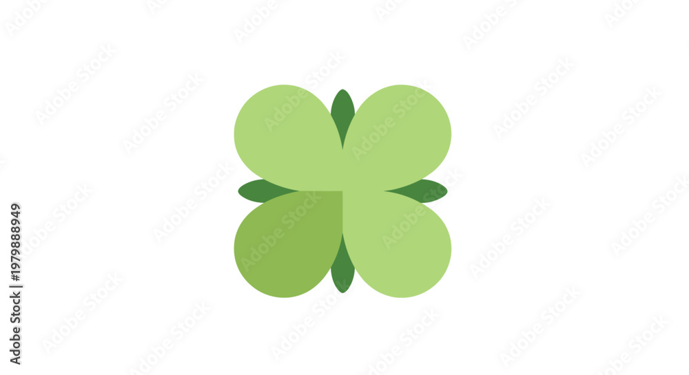 Fototapeta premium Green four leaf clover symbol.