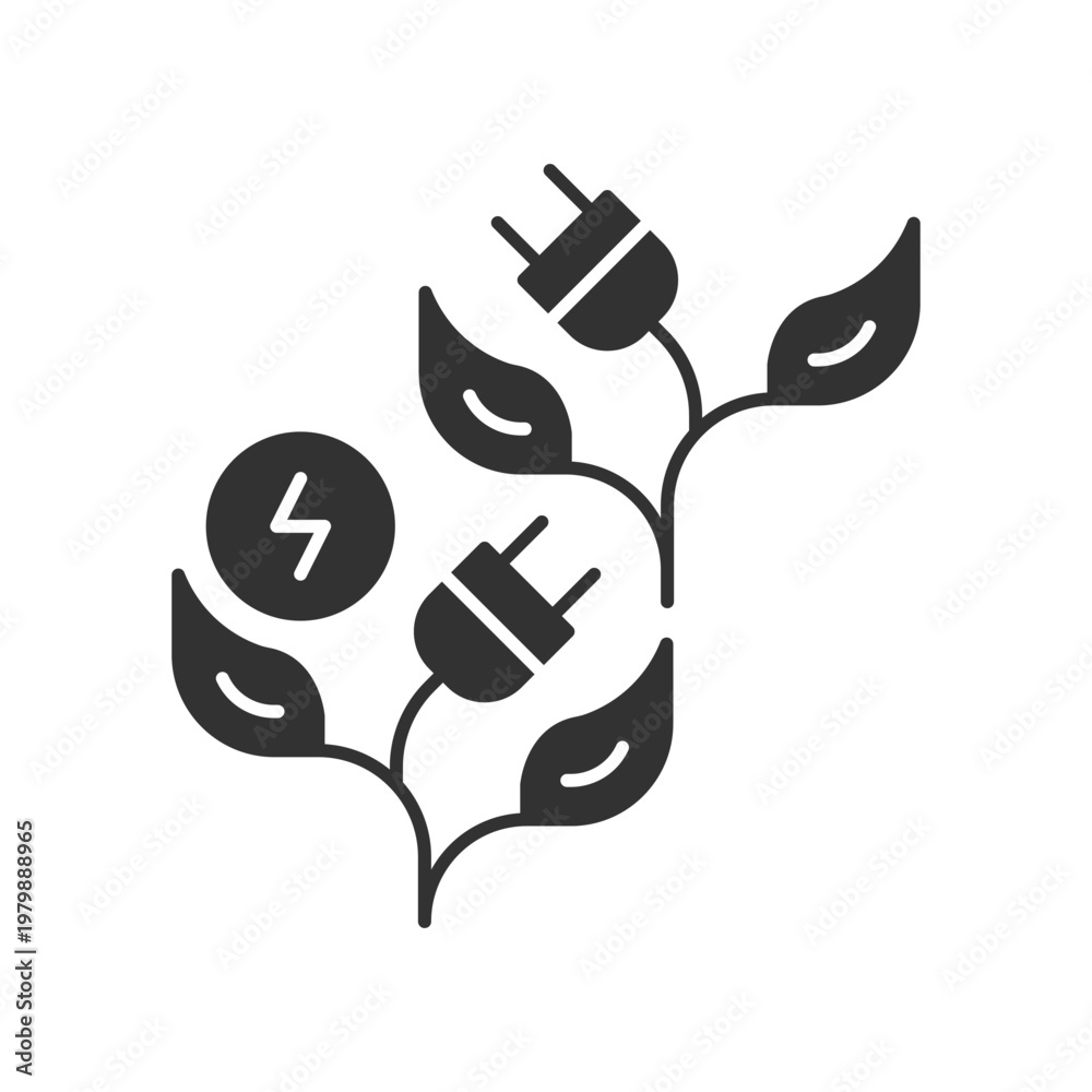 Fototapeta premium Eco Plug Plant Icon