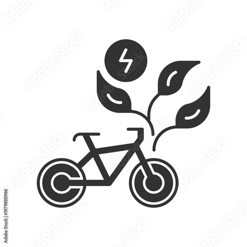Electric Bicycle Icon - Eco Friendly Vehicle Icon