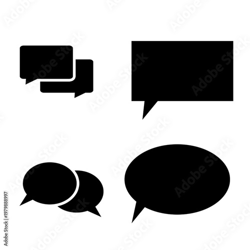set of speech bubbles