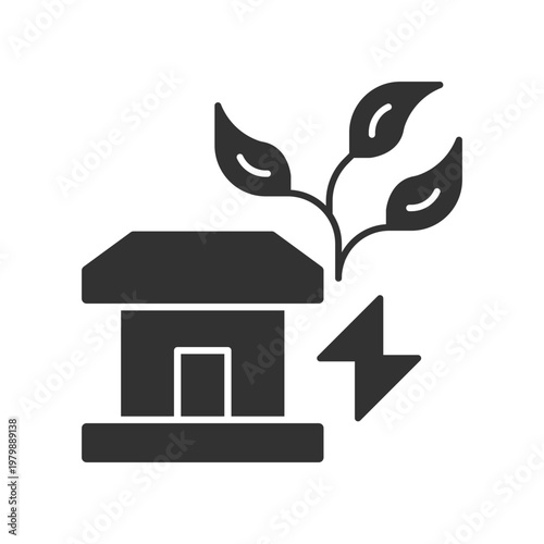 Eco-friendly Home Icon - Green Energy House Icon