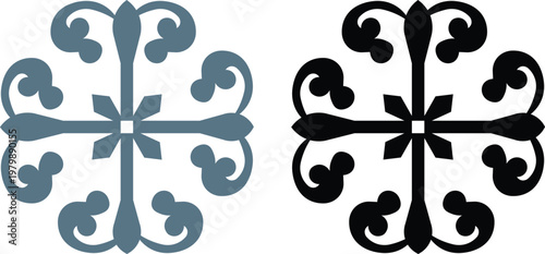 Set of black silhouette vector butterflies designed with gold musical notes and treble clef symbols as a decorative 3d art pattern illustration