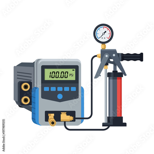 Pressure Gauge and Pump Device for Testing and Measurement