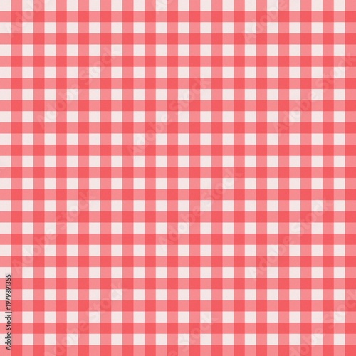 Seamless Vibrant Summer Red Mini Gingham Pattern