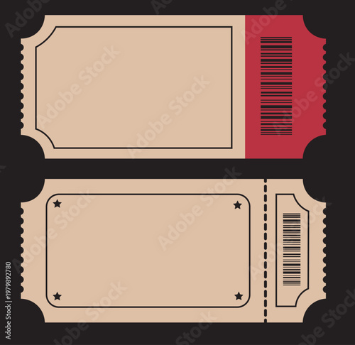 Ticket stubs, blank tickets, event passes, ticket templates, barcode tickets