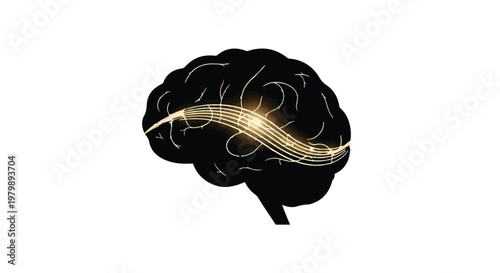 Brain silhouette glows with neural pathways representing human intelligence development.