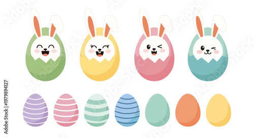 Colorful Easter eggs with llama faces.