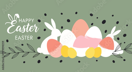 Easter eggs in a festive arrangement.