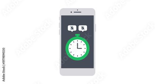 Smartphone screen displays clock app.
