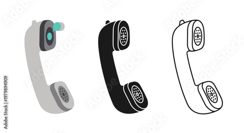 Vintage rotary phones in different colors.