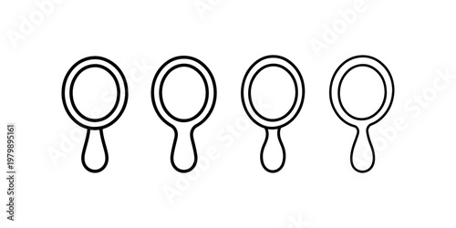 Magnifying glass icons for search tool investigation and research representing discovery and analysis symbol