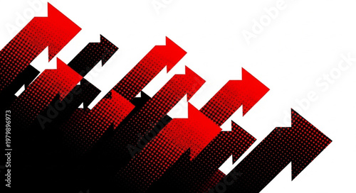 Red And Black Arrows Pointing Upward Graphic.