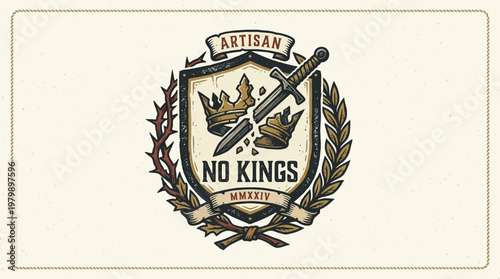 Artisan Emblem with Sword and Shattered Crown