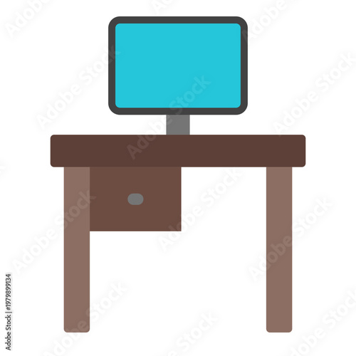 Work Table Vector Flat Icon Design